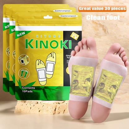 Foot Detox Pads 30 Pack Bamboo Vinegar Ginger Powder Natural Plant Ingredient Deep Cleansing Moisturizing Patches