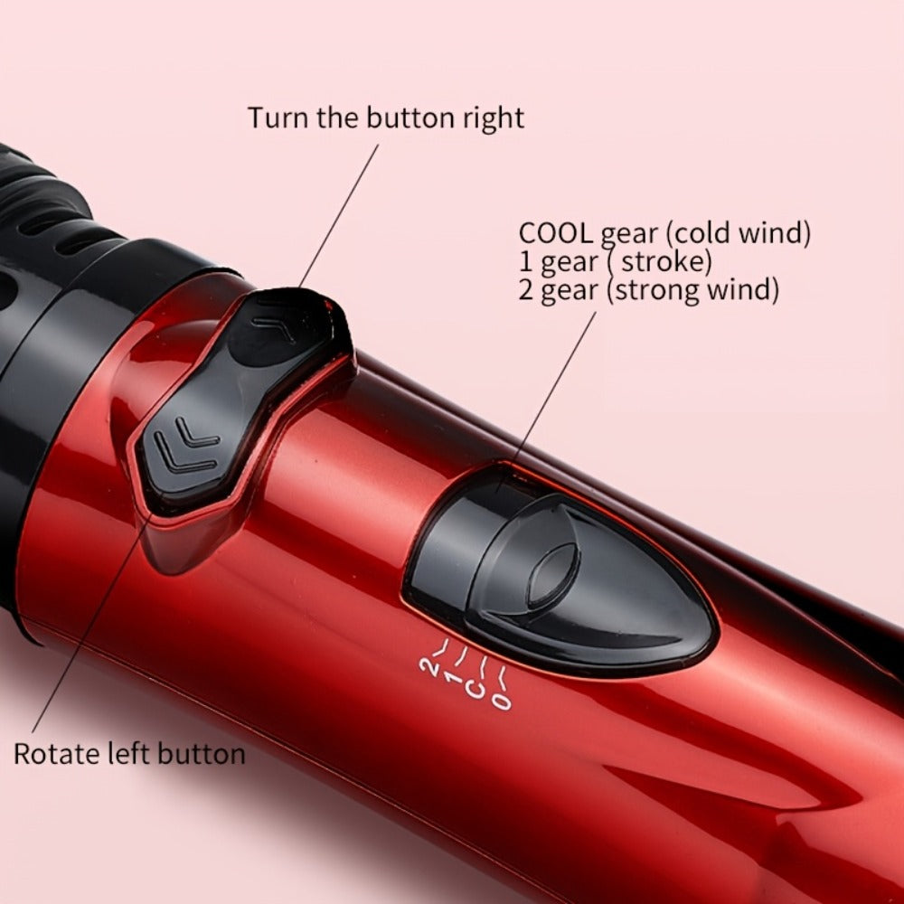 Rotating Hot Air Brush 2-in-1 Auto Curl & Straighten Styling Comb, One-Step Salon Blowout Results at Home