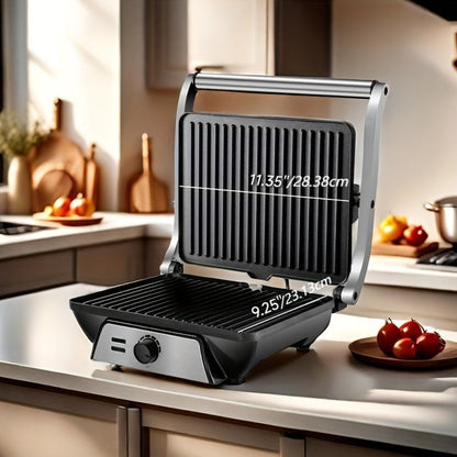 Panini Press Grill 3-in-1 Electric Indoor Grill with Non-Stick Plates - 180° Flat Grill for Entryways, Bedrooms and Living Spaces