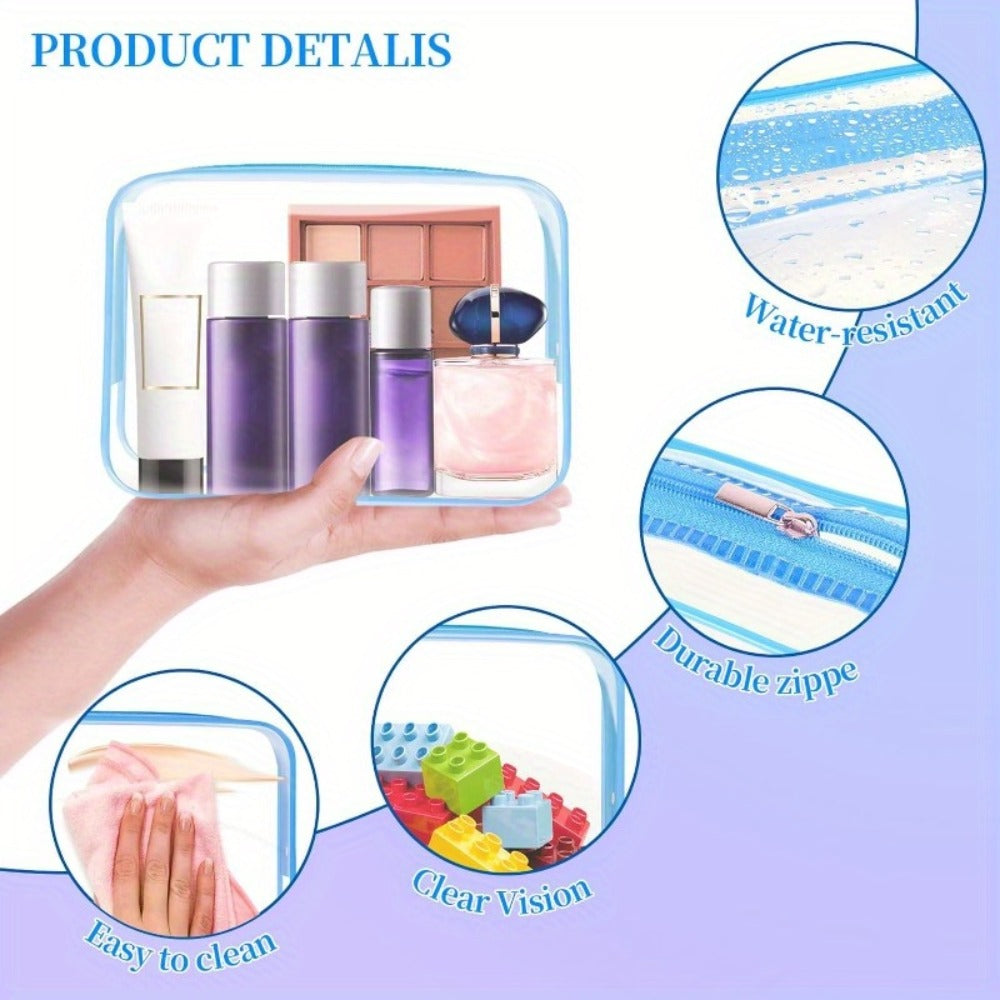 TSA Approved Clear Toiletry Bags Set of 24 Transparent Travel Makeup Organizer Pouches Medium Size Airport Security Quart Bag for Liquids