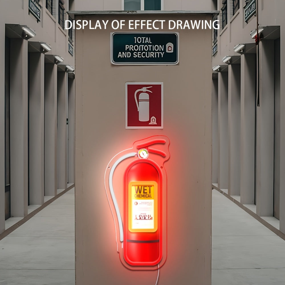 Retro Gas Pump or Fire Extinguisher LED Neon Sign with USB Power, Switch Control and Two Designs