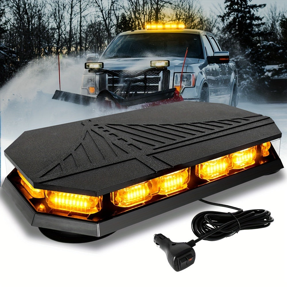 126 LED Roof Strobe Beacon Light Bar IP67 Waterproof Emergency Hazard Flashing Warning Light 12-24V for Construction Vehicles Tow Trucks