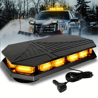 126 LED Roof Strobe Beacon Light Bar IP67 Waterproof Emergency Hazard Flashing Warning Light 12-24V for Construction Vehicles Tow Trucks