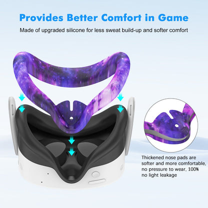 Meta Quest 3S Silicone Cover Set - VR Face Cover Shell Controller Grip Case Camera Lens Protector for an Everyday Personal Care Routine