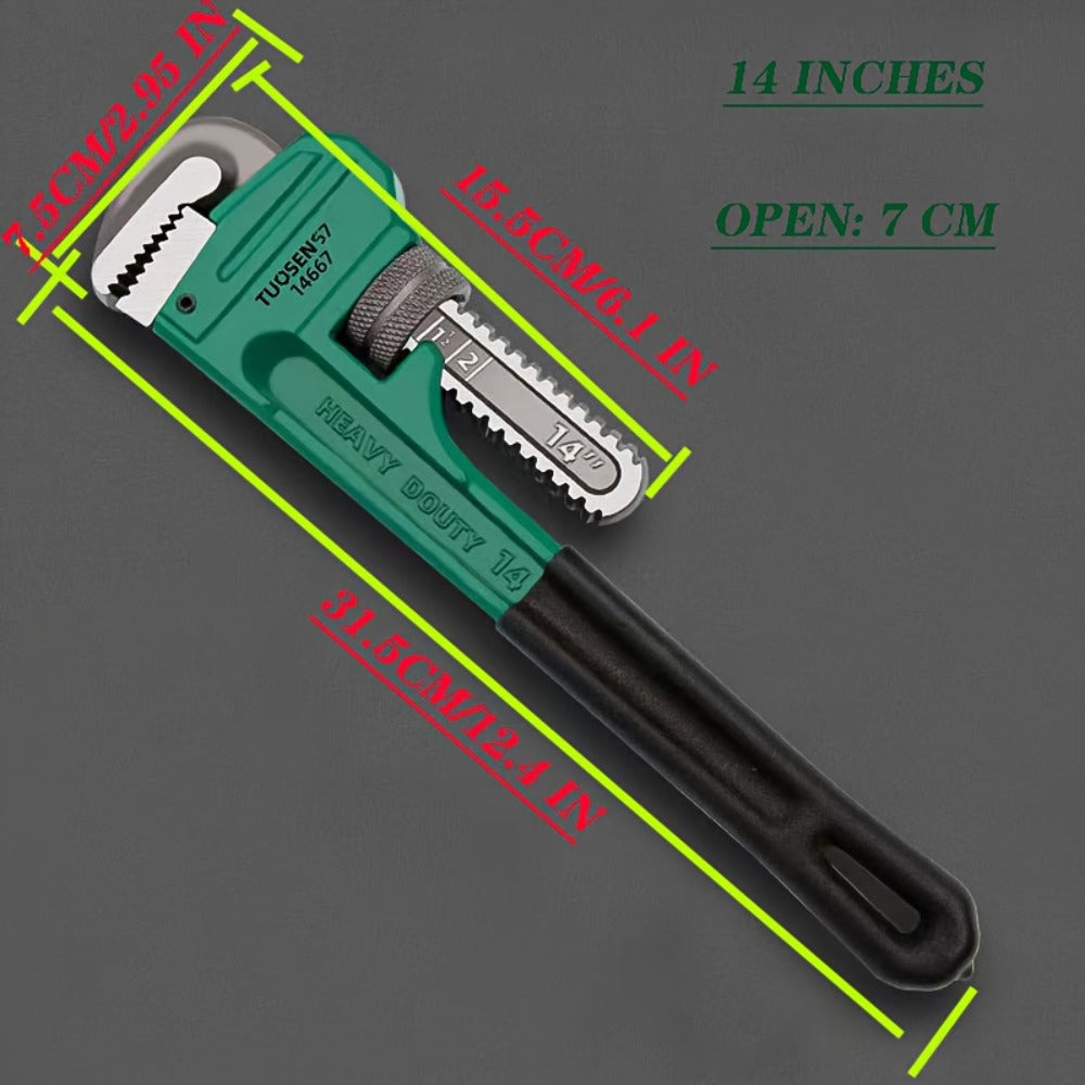 Pipe Wrench Professional Heavy Duty – 8", 12" & 18" CR-V Alloy Steel Plumbing Wrench, Non-Slip Ergonomic Handle, 1500 lbs Torque