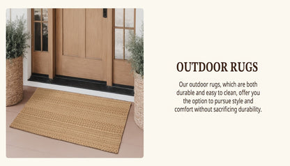 Braided Woven Indoor Rug with 2 x 3-Foot to 6 x 9-Foot Sizes and One Two-Piece Gray Mat Set