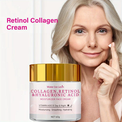 Collagen Retinol Face Cream with Hyaluronic Acid & Jojoba Oil Deep Hydration Nourishing for Entryways, Bedrooms and Living Spaces