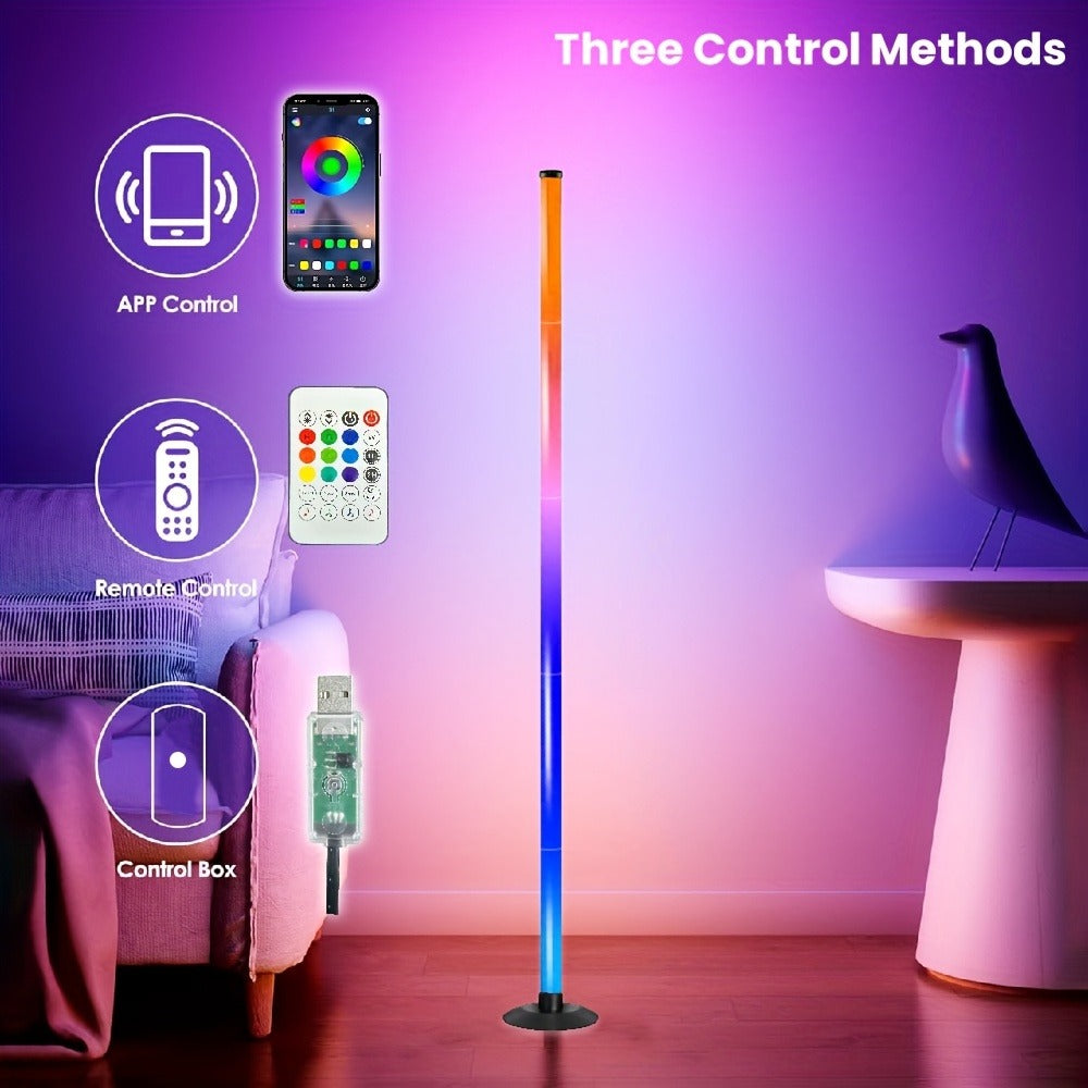 RGB Floor Lamp with Remote Control USB Powered, Color Changing LED Corner Lamp with Adjustable Brightness
