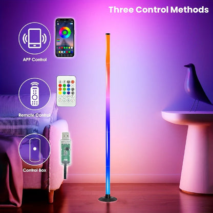 RGB Floor Lamp with Remote Control USB Powered, Color Changing LED Corner Lamp with Adjustable Brightness