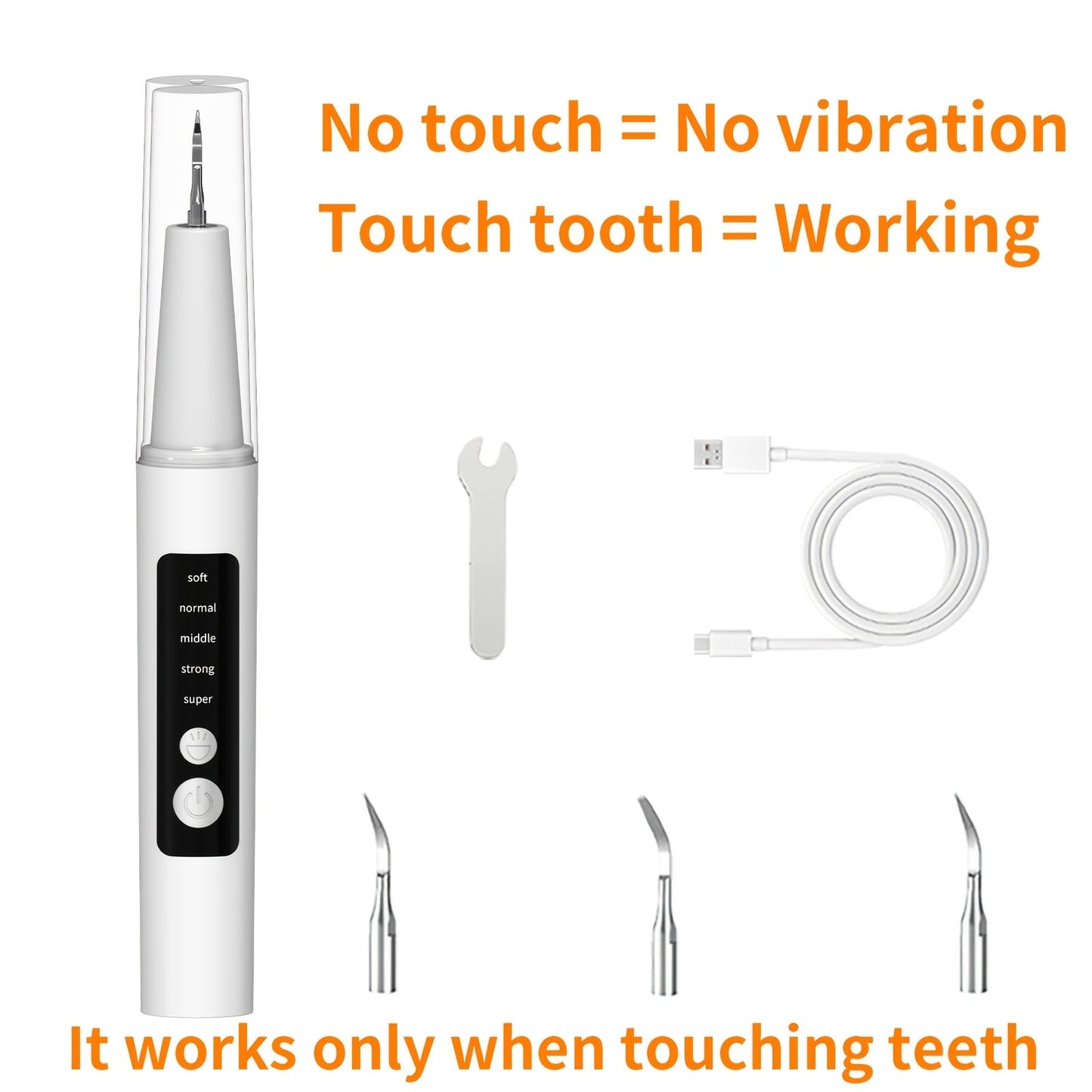 Interdental Cleaner Rechargeable USB Oral Irrigator, 5-Speed Settings, LED Light, Portable Water Flosser for Plaque Removal