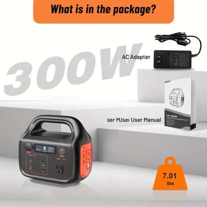 Portable Power Station 1075Wh/294Wh – 1000W/300W Solar Generator, Lithium Battery, 120V AC Outlet, for RV, Camping, Hiking