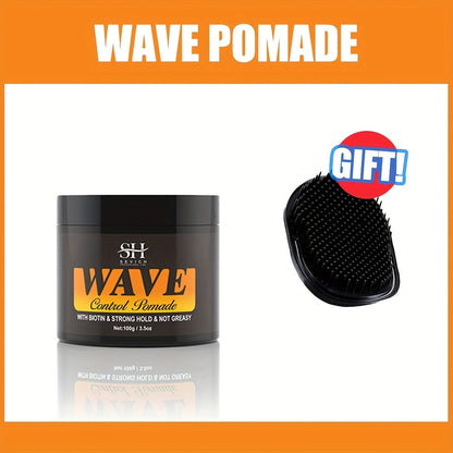 360 Wave Pomade Strong Hold Hair Styling with Jojoba Oil – Frizz Control Moisturizing Formula for Dreads Locks Twists Coily Curly Wavy Hair