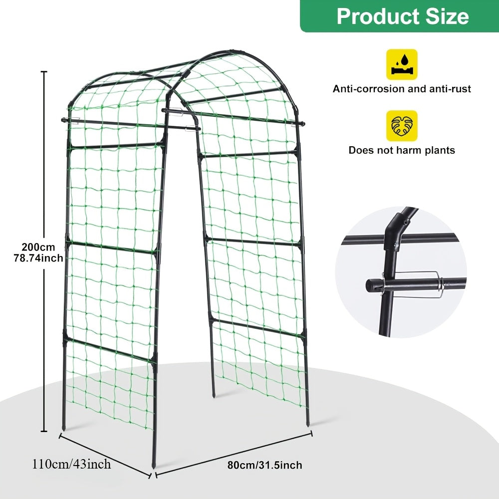 Steel Garden Trellis Arch 7ft PE-Coated Climbing Plants Vegetables