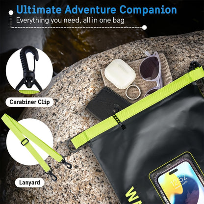 Dry Bag Set 3-Piece Roll Top Backpack with Phone Pouch & Dry Sack – Kayaking with the Listed Color, Size or Set Options for Everyday Carry