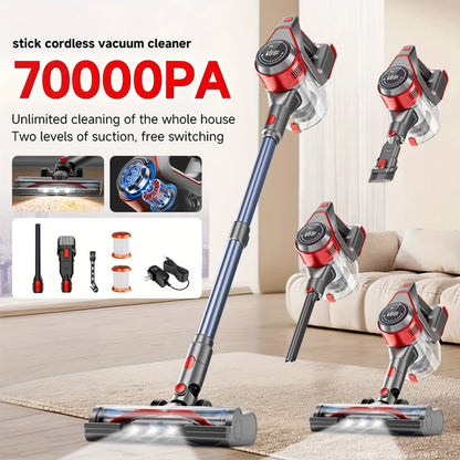 Cordless Stick Vacuum Cleaner 70KPa Brushless Motor 45-Min Runtime for Pet Hair Carpet Hard Floor Dust with Cord & Cordless Modes