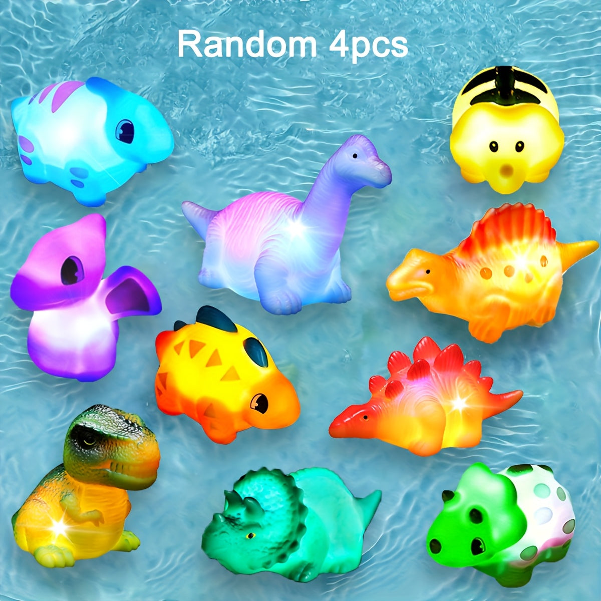 Water-Activated Light-Up Floating Bath Toy Sets in Animal, Marine and Colorful Assortments, 2 to 12 Pieces