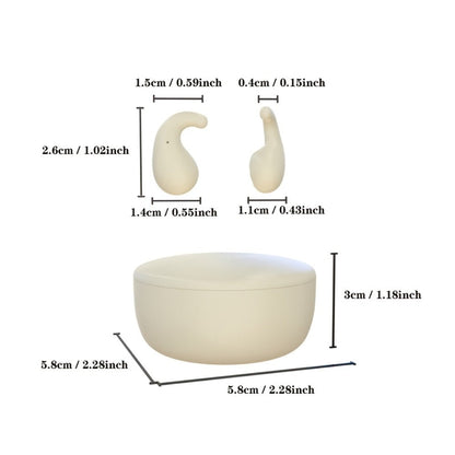 Heart-Shaped Bluetooth 5.4 Sleep Earbuds with Digital Charging Case in Black, White or Khaki