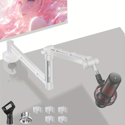 360-Degree Microphone Boom Arm with Foldable Desk Mount and Screw Adapter detail image - detail view 3