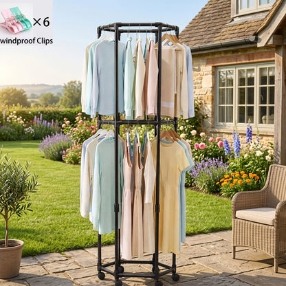 Clothing Rack shown in the Black 2 Layer option