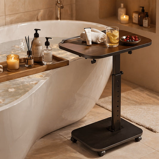 Side Table shown in the Upgraded Version - With Wheels option