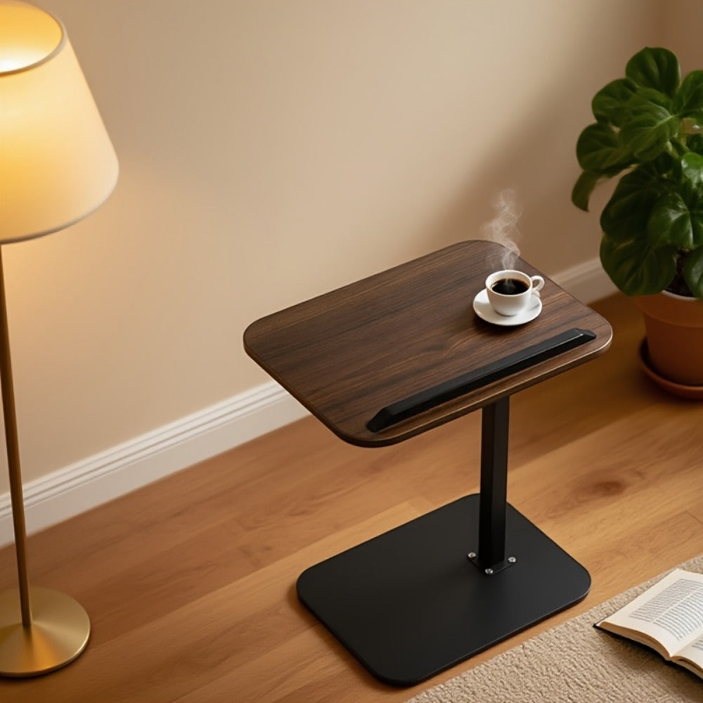 360° Rotating Side Table with Adjustable Height, Small Accent Table detail image - detail view 5