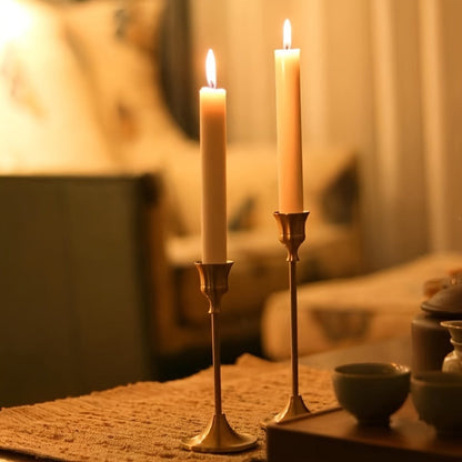 Metal Bell Candlestick Holders Set, Vintage Copper & Black Taper Candle Holders for Wedding Centerpieces