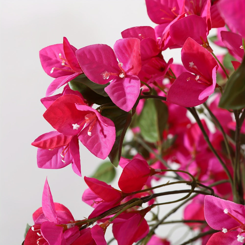 Artificial Bougainvillea Tree, 5-Foot Pink Flowering Plant with Wood-Look Trunk and Black Base Pot