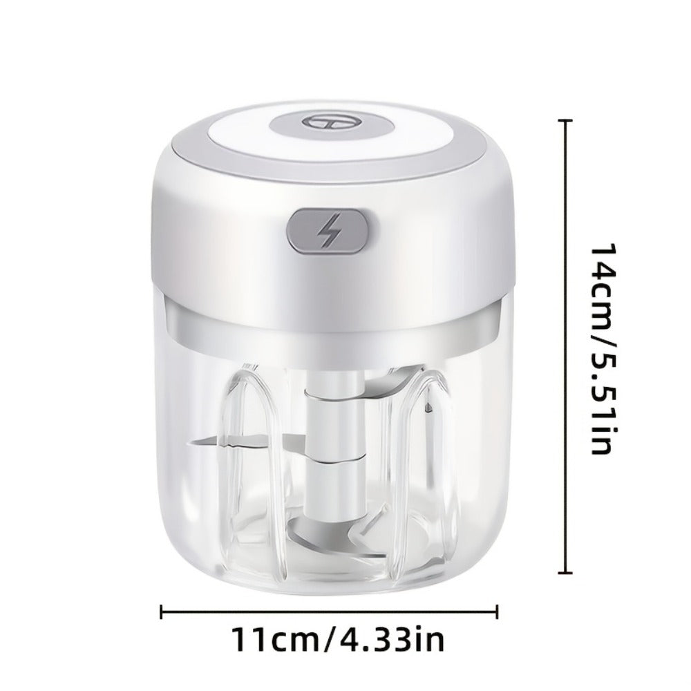 Electric Garlic Chopper & Mini Food Processor, Rechargeable USB Portable Garlic Mincer with 2-Cup Container