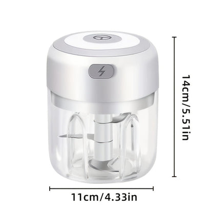 Electric Garlic Chopper & Mini Food Processor, Rechargeable USB Portable Garlic Mincer with 2-Cup Container