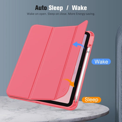 Pink Folio Tablet Case for 10.9-Inch iPad 10th Generation 2022 with Pencil Holder and Tri-Fold Stand