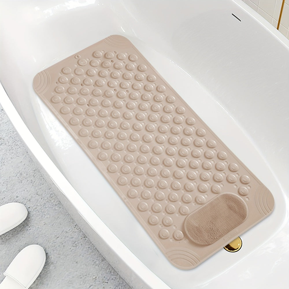 Textured Shower Bath Mat in 14.2 x 27.5 or 19.7 x 31.5-Inch Sizes and Six Color-and-Size Combinations