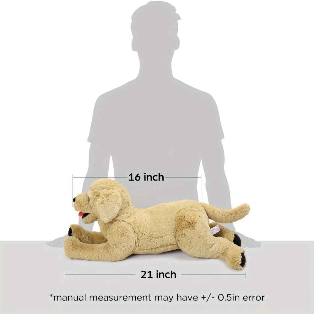 Plush Toy Golden Retriever 21-Inch Lying Puppy with Soft Coat for Large Cuddly Display and Gifting