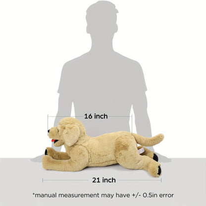 Plush Toy Golden Retriever 21-Inch Lying Puppy with Soft Coat for Large Cuddly Display and Gifting