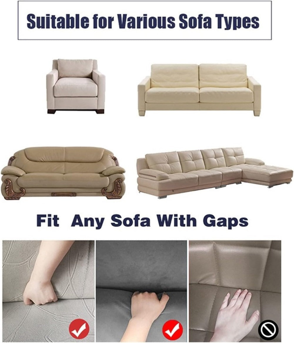 Sofa Cover High-Elasticity Seersucker Skirt Slipcover with Drawstring for 1 to 4-Seater Sofas in Eight Colors