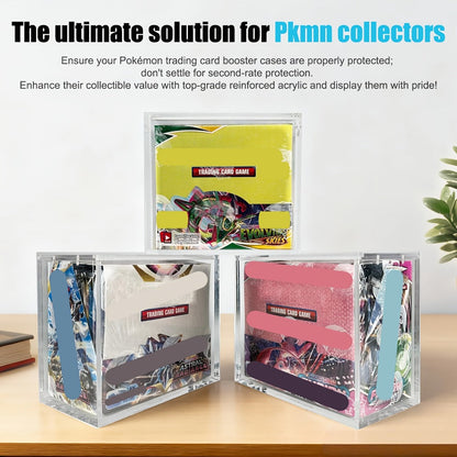 Pokemon Acrylic Display Case with UV Protection, 6MM Thick Crystal Clear Case for Booster Box & Elite Trainer Box
