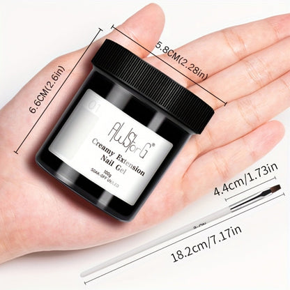 Clear Nail Extension Builder Gel Kit, Three 100g Containers for UV LED Manicure Length and Structure