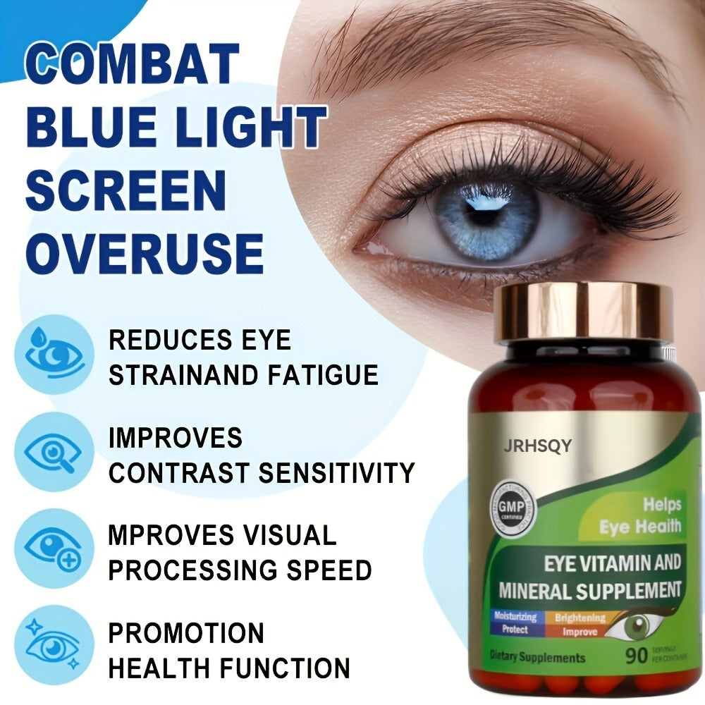 Lutein & Zeaxanthin Eye Vitamins Supplement with Zinc, Vitamin C & E, Advanced Vision & Macular Health