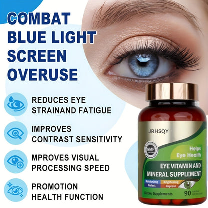 Lutein & Zeaxanthin Eye Vitamins Supplement with Zinc, Vitamin C & E, Advanced Vision & Macular Health
