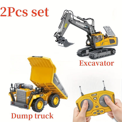 RC Construction Vehicle Set for Kids 2 3 4 Piece 2.4GHz 12-Channel Excavator with the Listed Color, Size or Set Options for Everyday Use