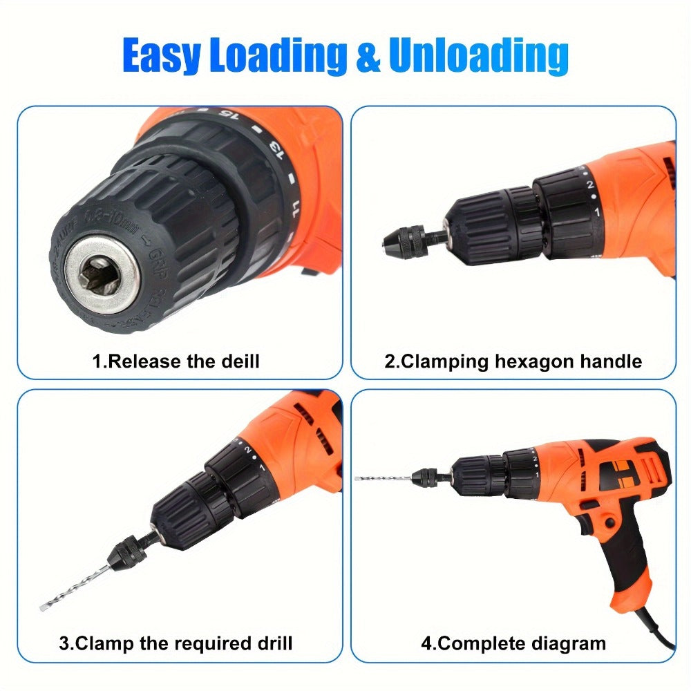Keyless Drill Chuck Adapter 4PCS 1/4 Inch Hex Shank Quick Change 0.3-6.5mm 0.3-3.6mm Collet Screwdriver Impact Driver Converter for Drill