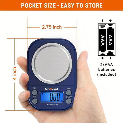 Digital Pocket Scale 300g 0.01g High Precision Jewelry Coffee Food Kitchen Scale with Tare Calibration