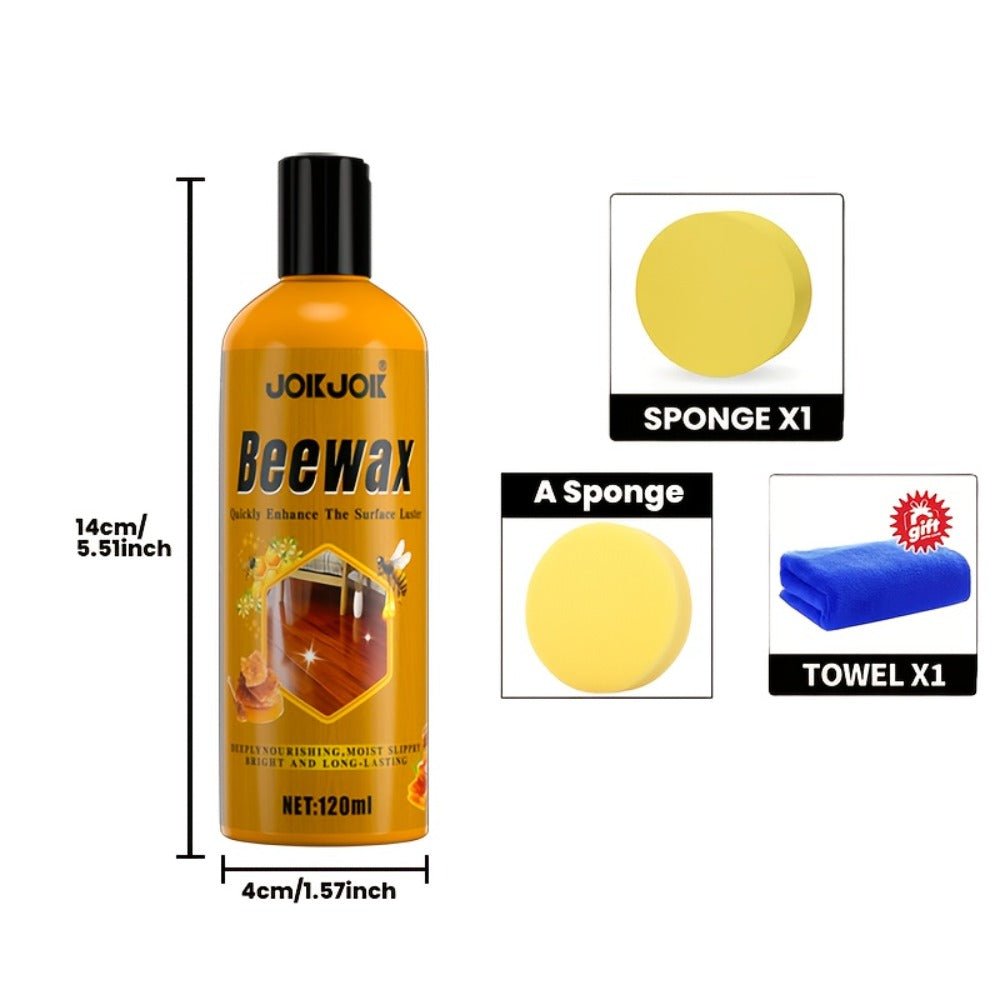 Beeswax Wood Polish & Kit, Natural Wood Furniture Care Wax Deeply Moisturizes, Removes Scratches & Dullness