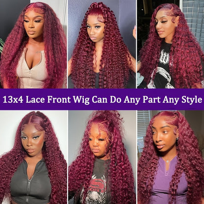 Lace Front Wig 24in Deep Curly Style with 13x4 Lace, 180% Density and Ginger Orange Color Choice