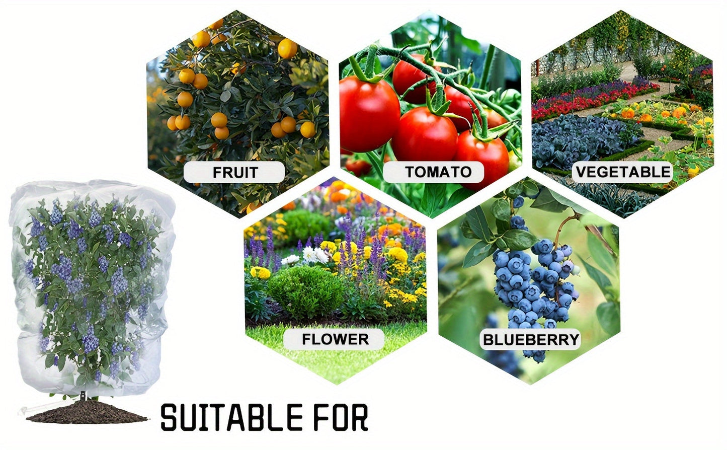 Garden Netting | Plant Protection Bags Drawstring Insect Bird Barrier