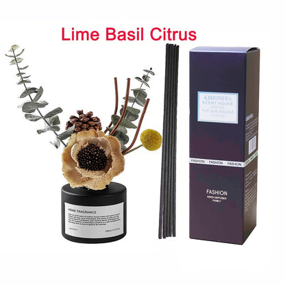 Reed Diffuser with Real Flowers & Essential Oil - Home Fragrance Scent Sticks for Bedroom Bathroom Living Room