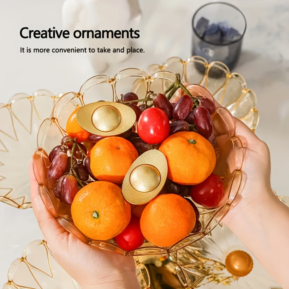 Crystal Rotating Fruit Plate Set 5-Tier – Luxury Round Multi-Layer Snack Candy Dish Bowl for Living Room Coffee Table Home Decor European