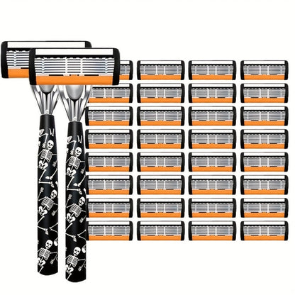 Safety Razor for Men 7-Layer Progressive Blades – Non-Slip Stainless Steel Handle Classic Double Edge Razor for Beard & Mustache Grooming