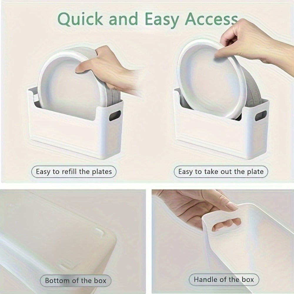 Plate Rack Kitchen Organizer Stackable Plastic Holder for 6 to 9.5-Inch Plates in Single or Multi-Piece Sets