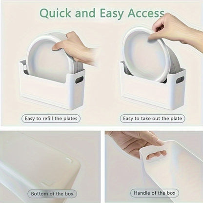 Plate Rack Kitchen Organizer Stackable Plastic Holder for 6 to 9.5-Inch Plates in Single or Multi-Piece Sets