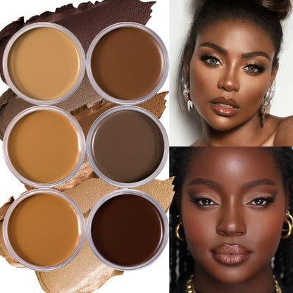 Velvet-Look Cream Foundation in 0.7 oz Round Jar with Six Shade Options from Light to Deep